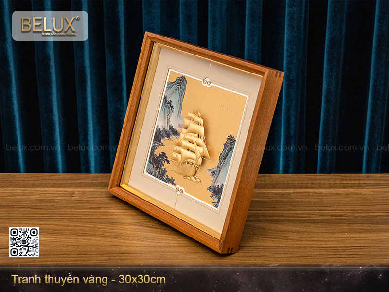 Tranh thuyền dát vàng kt 30x30cm&nbsp;